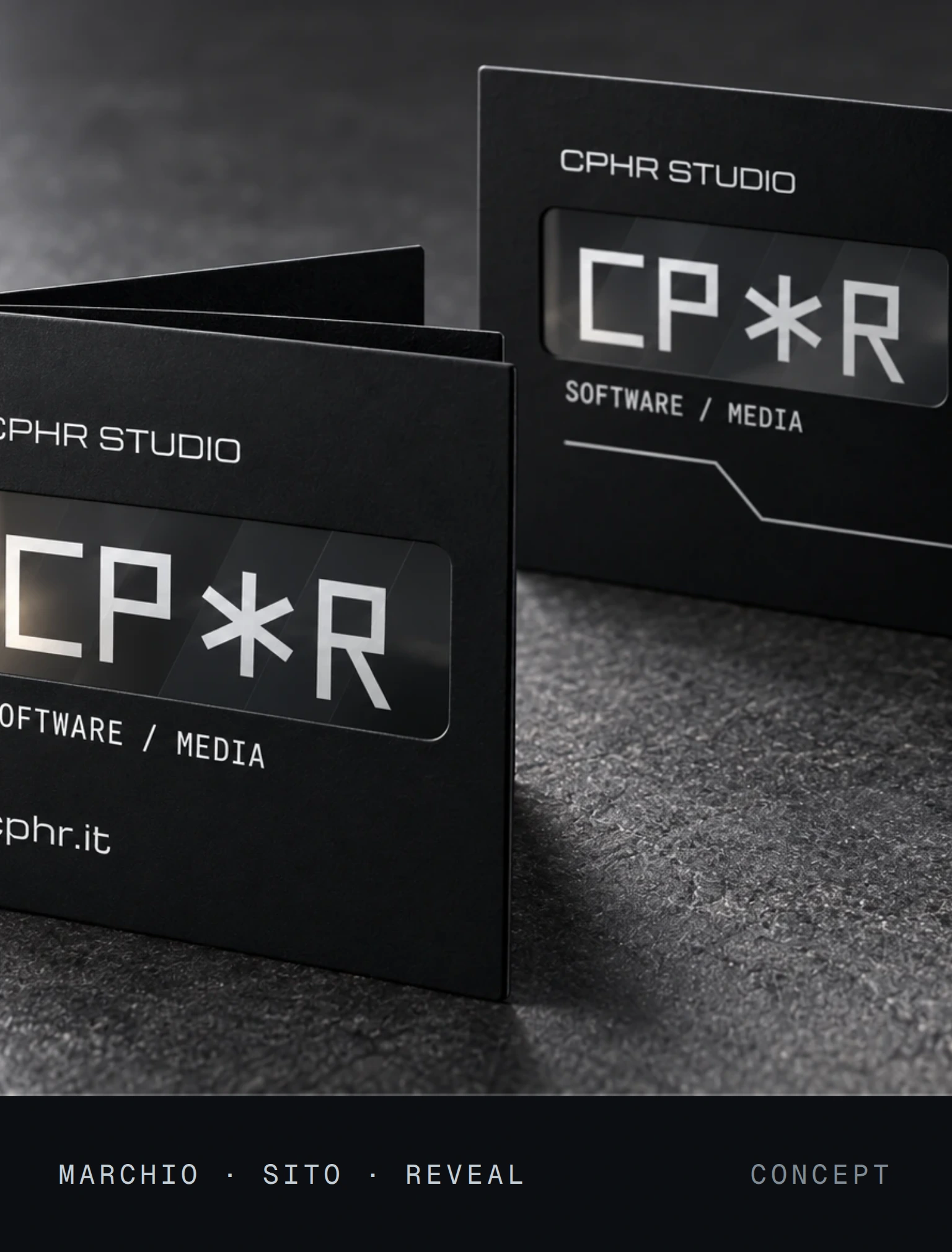 Pagina del progetto Identità CPHR Studio, con il concept del biglietto da visita